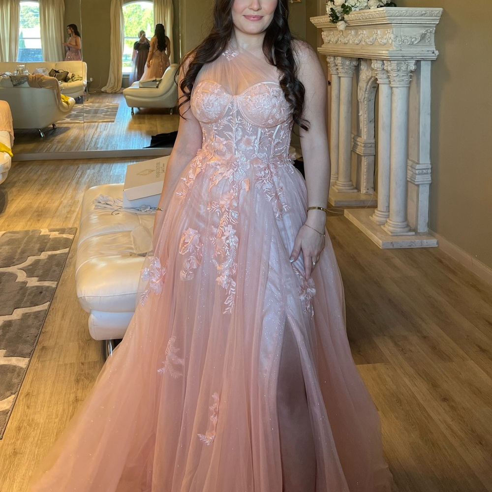 Floral pink gown